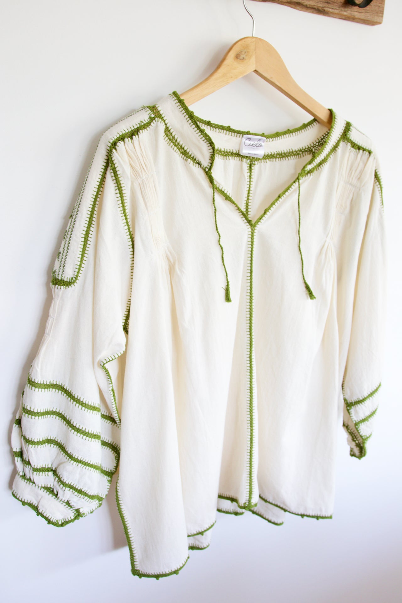 Sirena Blouse - Olive Green Crochet